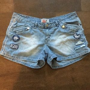 Lady Pj Mark Women’s denim throwback Y2K moto sports shorts size 11